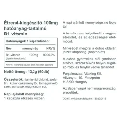 Vitaking B-1 vitamin 100 mg kapszula - 60db