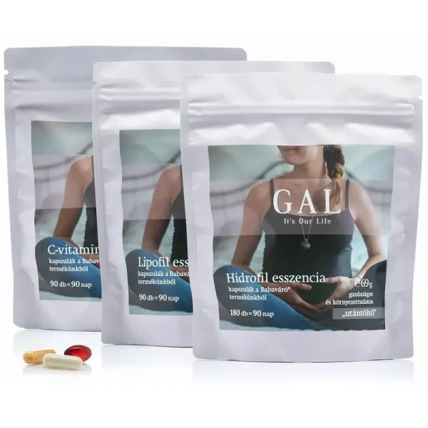 GAL Babaváró - 90 darabos utántöltő 90 lipofil+180 hidrofil+90 C-vitamin kapsz