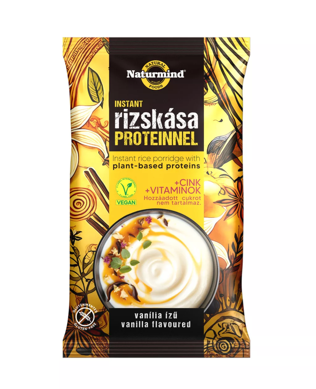 Naturmind Proteines Gluténmentes Instant rizskása vaníliás - 44g